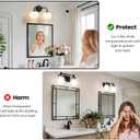 RUIYEY Bathroom Vanity Light Fixtures: 2-Light Black Bathroom Lighting Fixtures Over Mirror with Milky White Frosted Glass Shade, Farmhouse Modern Wall Light for Bathroom