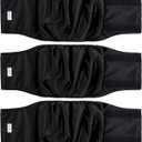 Leekalos Male Dog Diapers (3 Pack), High Absorbing Dog Belly Bands for Male Dogs, Washable Reusable Dog Male Wraps (Large) (Black)