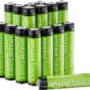 Amazon Basics 16-Pack Rechargeable AAA NiMH Batteries, 800 mAh, 1.2V, Low Self-Discharge, Pre-Charged, Recharge up to 1000x Times, Long-lasting