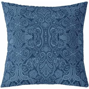 Feelyou Adults Blue Damask Throw Pillow Cover Classical Paisley Decorative Throw Pillowcase for Sofa 22"x22" 1 Pcs Gothic Vintage Flower Floral Pillow Case Cushion Cover Hotel Style Cushion Case