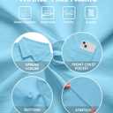 Mens Short Sleeve Dress Shirts Business Casual Button Down Shirt Summer Beach Wedding Untucked Shirts with Pocket (Blue, S)