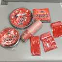 175PCS Graduation Plates and Napkins Set 2025 Graduation Party Supplies Tableware Set Include Paper Plate Napkin Cup Knife Fork Spoon for Grad Party Decor Serve25 (Red and Black)