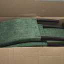 Parsons Dining Chairs Set of 2, Upholstered Nailhead Dining Room Kitchen Side Chair with Thick Cushions and Wood Legs, Green