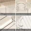 DASITON Large Capacity Makeup Organizer,5 Slot Makeup Brush Holder,Vintage Striped Make Up Brush Holder,for Vanity Decor,Bathroom Countertops,Desk Storage Container,Cosmetic Display Cases(Clear)