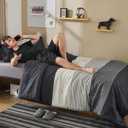 Litanika Twin XL Comforter Set Black White Grey - 2 Pieces Gray Twin Extra Long Size Lightweight Bedding Set, All Season Down Alternative Comforter