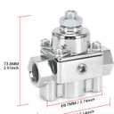12-804 Adjustable Fuel Pressure Regulator with Gauge, Compatible with Holley and Edelbrock Carburetors, 1-4 PSI, 3/8" NPT, 1-in 2-Out