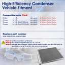 Air Conditioning A/C Condenser Compatible with Ford C-Max Escape # 4106, CV6Z19712B, CV6Z19712KB
