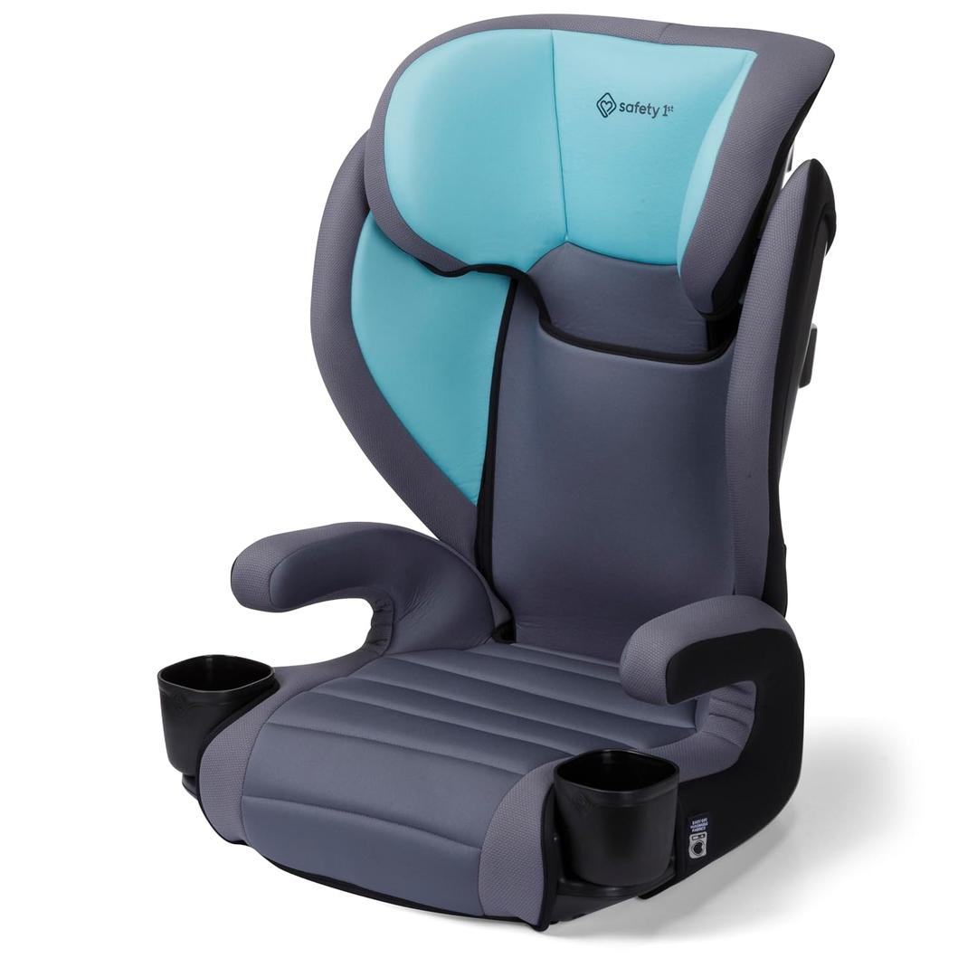 Safety 1st Grow and Go 2-in-1 Booster Car Seat with ComfortWings, Converts High-Back to Backless, 19" Wide, Fits 3 Across, Lightweight, Foldable, Easy-Clean, Cup Holders, 40-100 lbs, Beach Wave, Manufactured Date: 2/10/2025