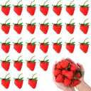Lusofie 30 Pcs Fake Strawberries Plastic Fake Strawberry 2.36 in Faux Artificial Strawberries for Decor Kitchen Party Decoration Realistic Faux for Photo Prop Home Wedding Photography Decoration