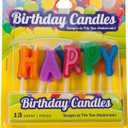 Jacent Happy Birthday Letter Candle Cake Toppers, 13 Count per Pack - 1 Pack