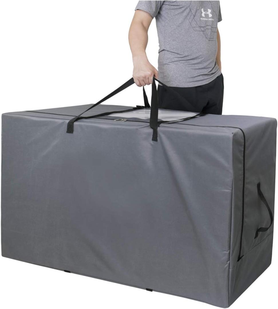 Cuddly Nest Folding Mattress Storage Bag - Heavy Duty Carry Case for Tri-Fold Guest Bed (Fits 4" Queen Mattress,Grey)