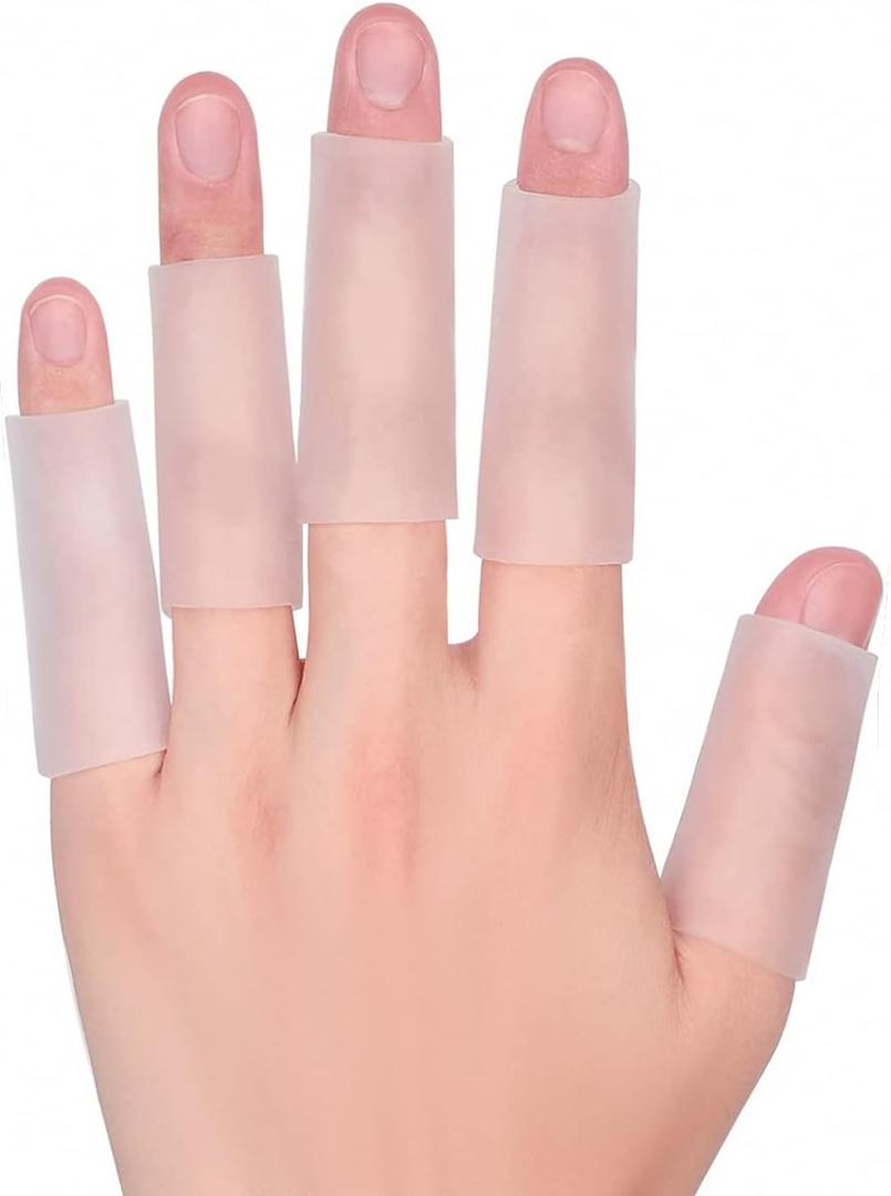 20 PCS Gel Finger Sleeve Protectors, Trigger Finger Pain Silicone Finger Sleeve Cushions and Protects Provide Relief for Finger Cracking, Corns, Blisters, and Calluses Protect.