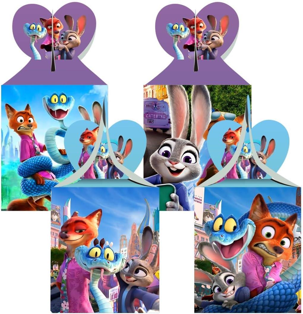 BNFUO 12pcs Zootopia Party Favor Gift Boxes for Kids Birthday Party Decorations Party Supplies
