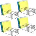4 Sets 12 Sections Metal Desk Organizer,Office File Holder for Clipboard,Manila Folder,Book & Magazine, Iron Desktop Storage for Kitchen Utensil & Cable,Home Office Organization