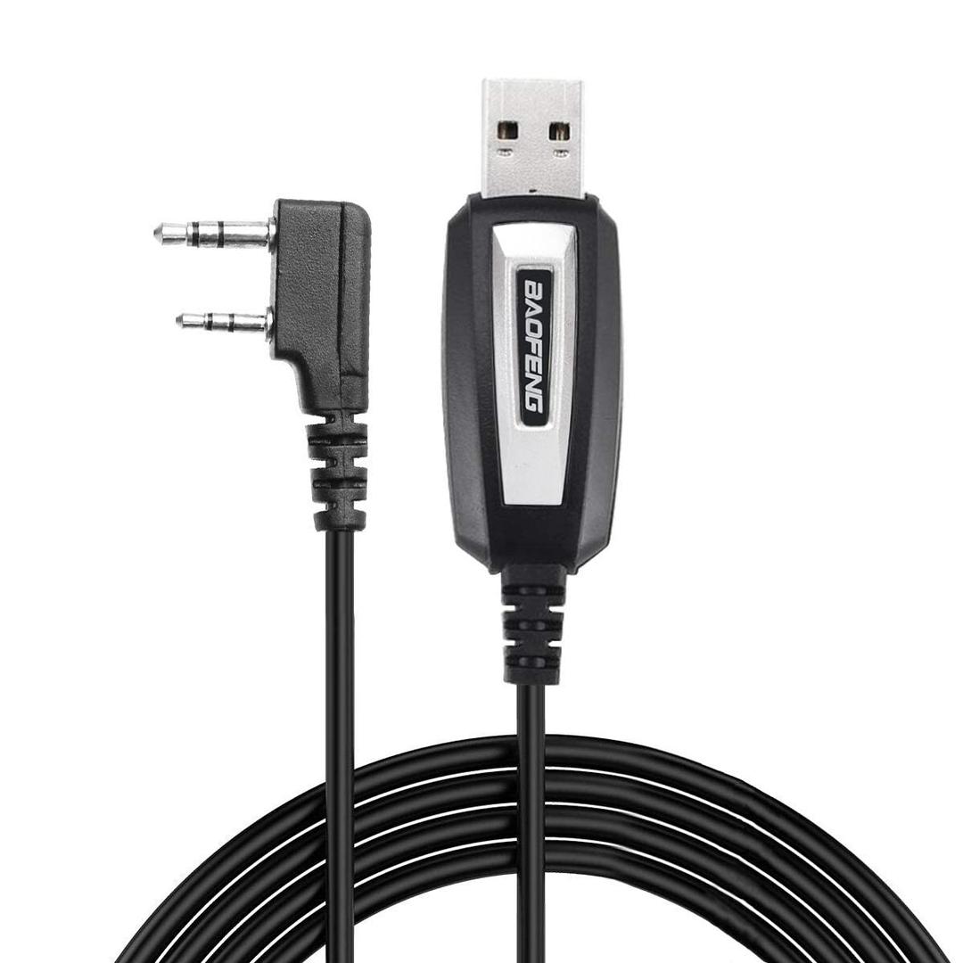 BAOFENG USB Programming Cable CH340 Chip Compatible UV-5R Mini BF-F8HP Pro 5RM UV-32 DM32 K5PLUS GMRS GM-15PRO UV-5G Plus GM21 AR-152 UV-21R Quansheng UV-K5 8 Ham Radio Accessories (Black)