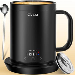 Rechargeable Self Heating Coffee Mug, Fast Heating & High Temperature, 14 Oz App-Controlled Heated Coffee Mug, 1F Precise Temperature Control Smart Mug Warmer for 150 Min Use