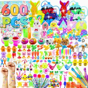 600 Pcs Easter Basket Stuffers for Kids Bulk Easter Egg Fillers and Party Favors - Colorful Sensory Fidget Toys for Classroom Prizes, Easter Hunt, and Treasure Box for Toddlers & Kids