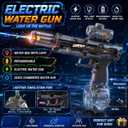 Electric Water Gun for Adults & Kids, Automatic LED Squirt Gun with 28-32 FT Long Range, Rechargeable Battery Powered Water Blaster, High Capacity Water Soaker for Beach Pool Summer Outdoor Toys