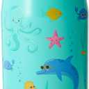 REDUCE Hydrate Pro Kids 14oz Stainless Steel Insulated Water Bottle w/Straw – Spill Proof Tumbler for Kids – 30 Hour Cold Retention – Dishwasher Safe Leak-Proof Design - Ocean Friends