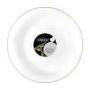 Organic Hammered White Transparent Gold Rim Plates, 10-Inch, Case of 120 (12 packs x 10)