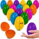 stargo 36 Pack - Easter Eggs 3.2 Large Plastic Eggs Empty and Fillable for Easter Egg Hunt, Party Favor, Surprise Egg, Bright Multicolored Eggs