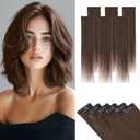 Short Hair Extensions Clip ins,S-noilite Short Clip in Hair Extensions Real Human Hair,Mini Hairpieces for Add Volume and Highlights,6 Pieces 31g 10 inch Dark Brown