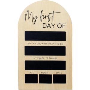 Wooden First and Last Day of School Board Sign - First Day of School Signs | Large Back to Schools Sign for Lasting Memories | Wooden Chalkboard Photo Prop | Portable Reusable Chalkboard Board