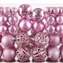 Christmas Balls Tree Ornaments Set, Shatterproof Xmas Decorations Set with Reusable Hand-held Gift Package for Holiday Indoor Tree Decor (100, Pink)