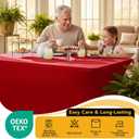 6-Pack Premium Red Spandex Tablecloths for 6ft Rectangle Tables, Stain & Wrinkle-Resistant, Washable Stretch Polyester Fitted Table Cover for Weddings, Banquets, Trade Shows Events