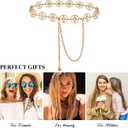 Glamorstar Chain Belts for Women Hollow Metal Waist Chain Belts Dress Belt for Her (Gold)