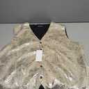 ZEROYAA Mens Hipster Metallic Paisley Printed Single Breasted V-Neck Suit Vest/Tuxedo Waistcoat Z49-Champagne XXX-Large