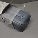 BOYATU Travel Makeup Bags Cosmetic Organizer Bag: 3 Pcs Set Large Capacity Floral Make up Bag with Compartments - Waterproof Leather Toiletry Bags with Handle for Women (01-Light Blue)