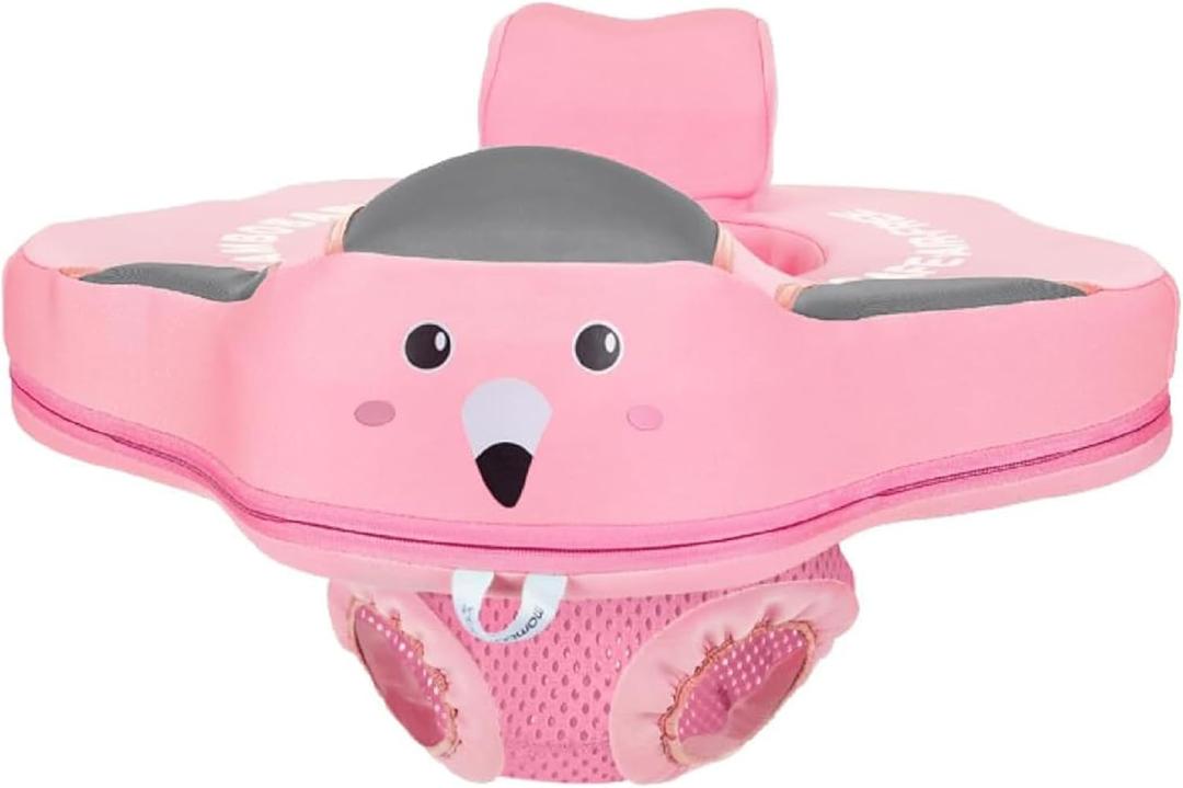 Mambo Baby Pool Float Non Inflatable Baby Float Baby Swimming Float with Safe Seat for Age 3-24 Months Toddler (Flamingo Pink)
