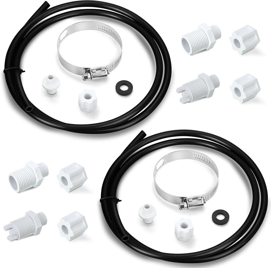 2 Sets Offline Feeder Connection Pack with Saddle Clamp Chlorinator Feeder Hose Tubing Parts with 2 Sets Check Valve Control Valve for CL200 CL220 Offline Replacement