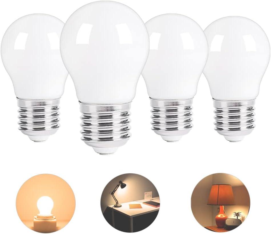 Spolico Low wattage A15 LED Light Bulb Replacement 15W 20W 25W E26 Base 120V 2W 150lm Soft White 2700K Non-Dimmable for Bathroom, Bedroom, Bedside Accent Lamps Pack of 4