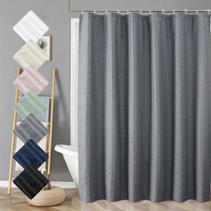 Aiyufeng Moga Grey Shower Curtain - 3D Embossed Cloth Shower Curtain for Bathroom, Hotel Luxury Bathroom Curtains Gray, Machine Washable, Standard Size 72Wx78H