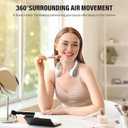 Portable Neck Fan Rechargeable, Personal Neck Cooling Fan, Hands Free Bladeless Fan, Ultra Quiet, 3 Speeds Adjustable Strong Wind, 4000 mAh Battery Operated, Gifts for Men Women Mom Dad, Small