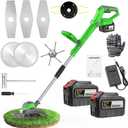 21V Electric Weed Wacker Cordless Weed Wacker with 2 x 4.5Ah Batteries, 960W Brushless Motor Weed Eater, 4-in-1 Multifunctional Grass Trimmer Lawn Tool Cordless Cutter Mower, Garden Gifts