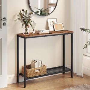 VASAGLE 31.5" Console Table, Narrow Behind Couch Table, 2 Tier