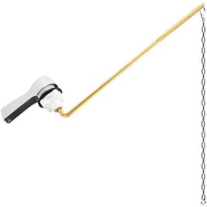 Hibbent Universal Metal Front Mount Toilet Handle Replacement Kit, Brass Toilet Flush Tank Lever with Stainless Steel Flapper Chains for Most Toilets, Chrome