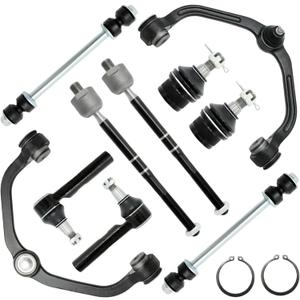 Front Suspension Kit w/Ball Joints for Ford Ranger RWD 98-11, Mazda B2300 01-09, B2500 B3000 B4000Upper Control Arm + Tie Rods Sway Bars (1-Piece design w/Front Coil Susp. Only)