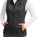 Soothfeel Women's Vest with Zipper Pockets Lightweight Softshell Sleeveless Jacket Hiking Travel Golf Running Vest for Women, S