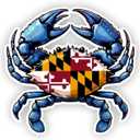 Maryland Flag Blue Crab Stickers - Vibrant Red, White, Black, and Gold Decal for Laptops, Cars, Water Bottles - Authentic State Pattern Design (4")