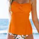 Beachsissi Women Tankini Swimsuit Twist Front 2 Piece Bathing Suit (M)