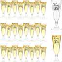 DPKOW Disposable Champagne Flutes New Years Eve Party Supplies 2026, 24 Pack 5 Oz Clear New Years Party Cups Champagne Cocktail Toasting Glasses Disposable HAPPY NEW YEAR Flutes Bulk, Shatterproof