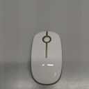 VssoPlor Wireless Mouse, 2.4G Slim Portable Computer Laptop Mouse with Nano Receiver Quiet Silent Optical Mice for Notebook, PC, Laptop, Computer-White and Gold