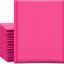 UCGOU Bubble Mailers 8.5x12 Inch Hot Pink 25 Pack Usable Size 8.5x11 Poly Padded Envelopes #2 Medium Mailing Opaque Packaging Postal Self Seal Waterproof Boutique Shipping Bags for Clothes Makeup