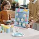 Cheerland Dog Cupcake Stand 3 Tier Pet Theme Cat Cake Decor 3 Tier Kids Birthday Party Table Baby Shower Animal Bunny Birthday Celebration Cupcake Holder Baby Blue Cardboard Girl Party Decorations