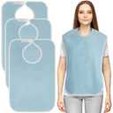 Utopia Towels 3 Pack Premium Unisex Adult Bibs for Elderly Women Men, Waterproof Bib for Eating, Adjustable and Washable (Blue)