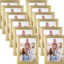 Giftgarden 5x7 Picture Frame Gold Set of 12, Multi Modern 5 x 7 Frames Bulk for Wall or Tabletop Display